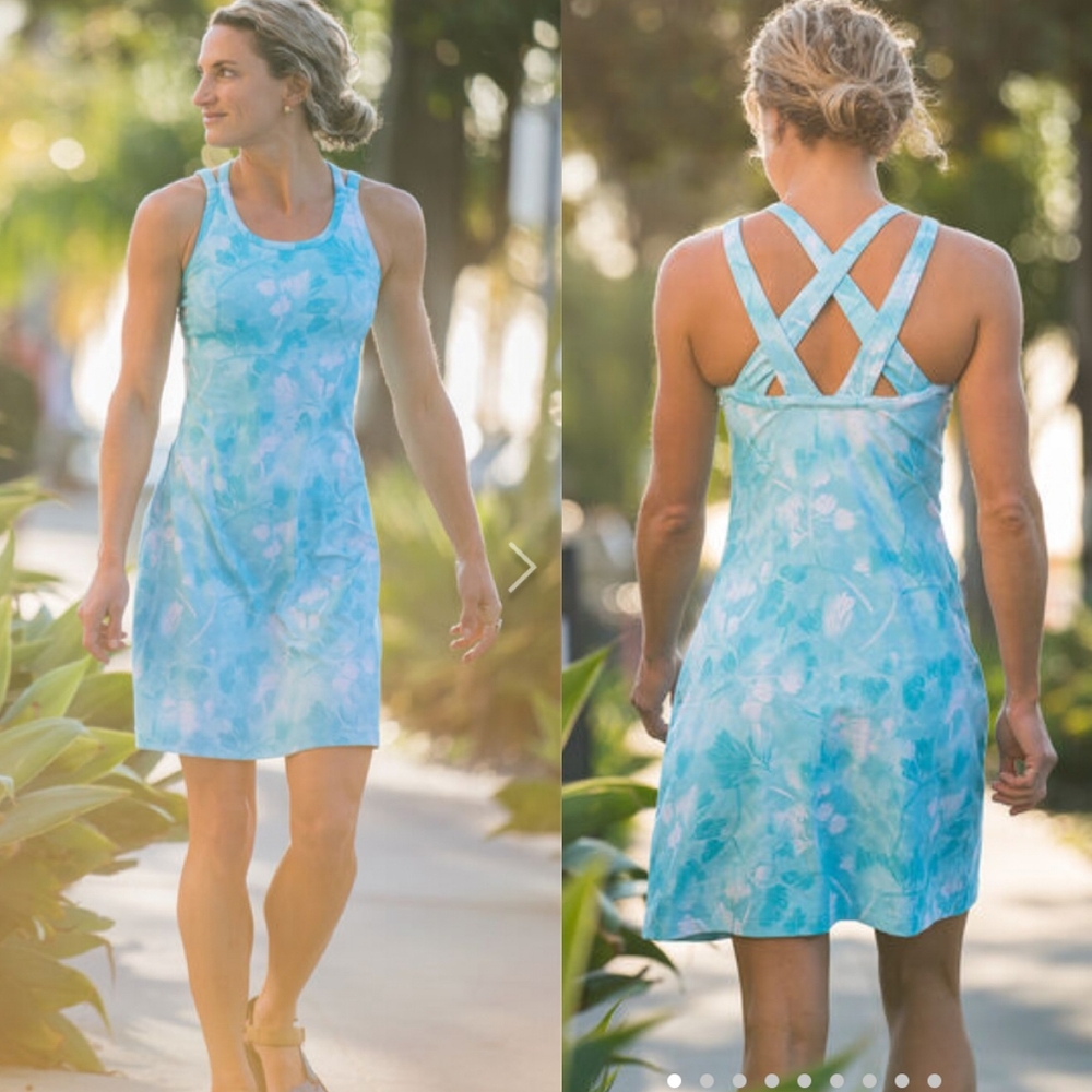 Title Nine Tropical Criss Cross Sports Bra Dress Size S